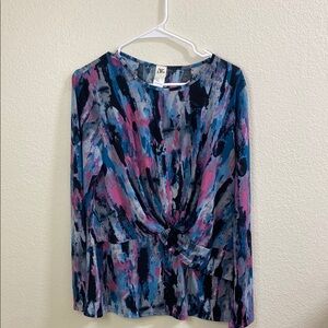 Sew In Love Blue and Pink Abstract‎ Blouse